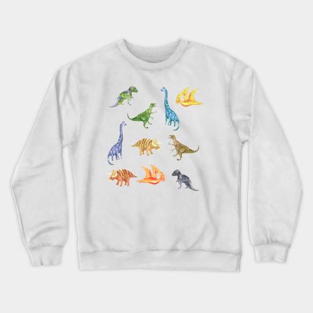 Dinosaurs in different colours Crewneck Sweatshirt by LatiendadeAryam